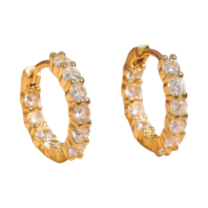 22ct Yellow Gold Faceted Hoop Earrings