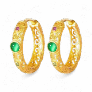 22ct Gold Stud Earrings with Filigree Work Design